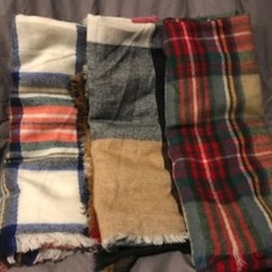 Three blanket scarves! All for one price!